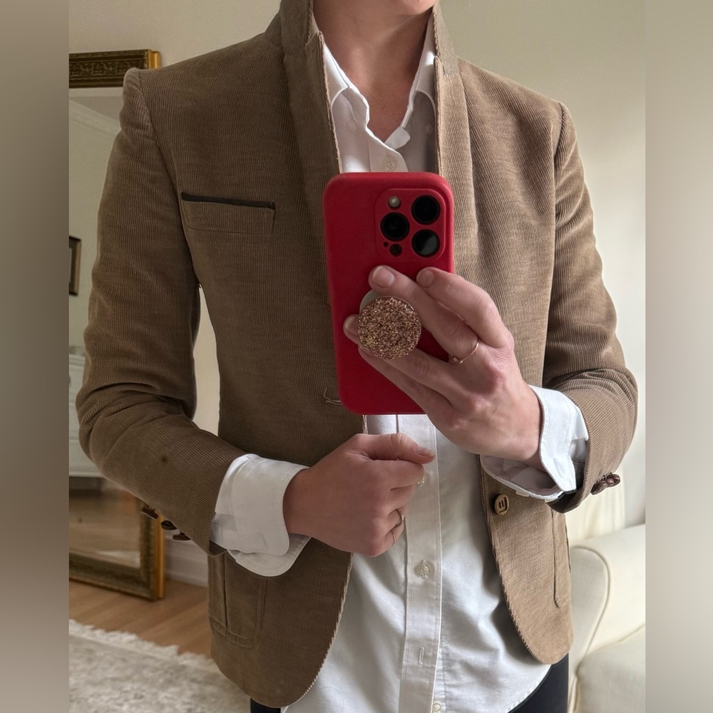 Vintage YSL tan corduroy blazer XS